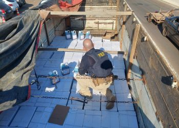 Lagoa Vermelha: PRF apreende quase duas toneladas de agrotóxico contrabandeado