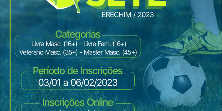 Inscrições para o Campeonato Municipal de Futebol Sete 2023 iniciam nesta terça-feira
