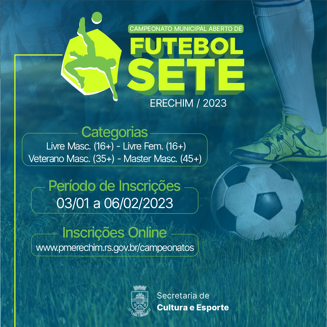 Inscrições para campeonato de futebol 7 terminam na próxima sexta