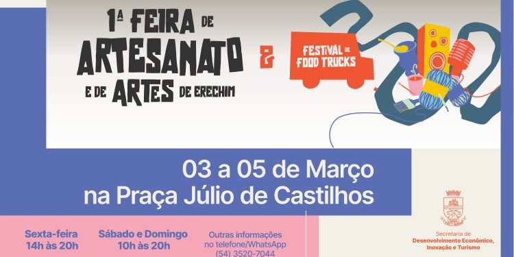 Erechim terá 1ª Feira de Artesanato e de Artes e 1º Festival de Food Trucks