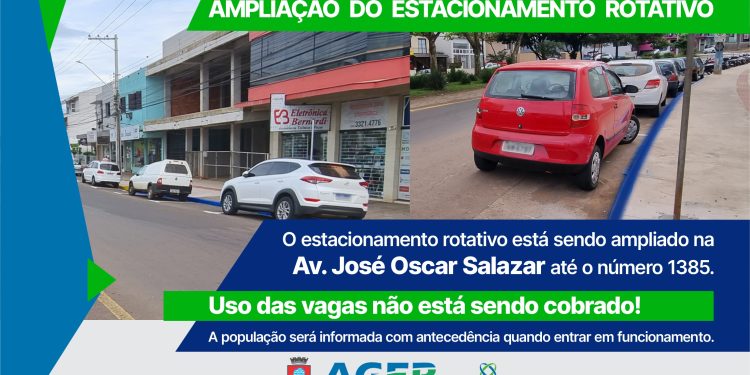 Estacionamento rotativo está sendo ampliado na avenida José Oscar Salazar