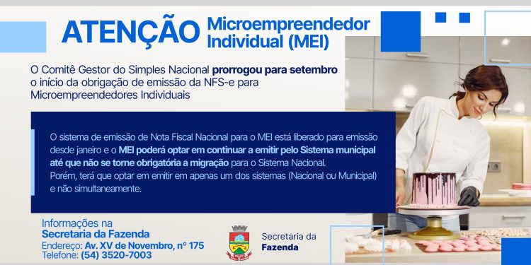 MEIs: prorrogado para setembro início de emissão de notas fiscais de serviço eletrônica pela plataforma nacional NFS-e