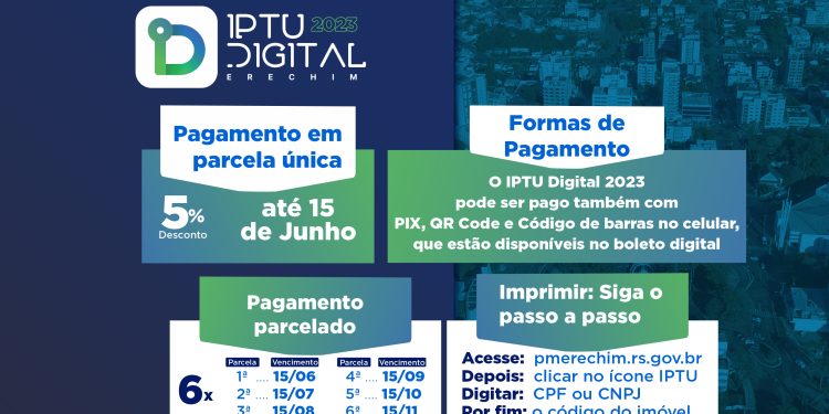 Prazo para pagamento do IPTU Digital vence na próxima quinta-feira