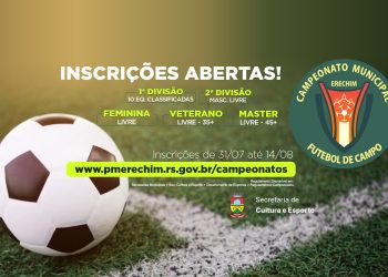 Inscrições abertas para o Campeonato Municipal de Futebol de Campo 2023