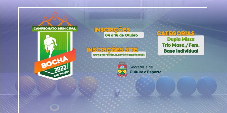 Inscrições abertas para o Municipal de Bocha Dupla Mista, Bocha Trio e Bocha Base