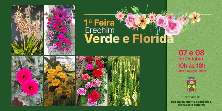 Neste fim de semana tem a 1ª Feira Erechim Verde e Florida com muitas flores e plantas ornamentais