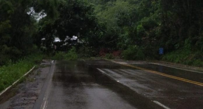 Trânsito liberado em meia pista na BR-153 entre Concórdia e Erechim, após deslizamento