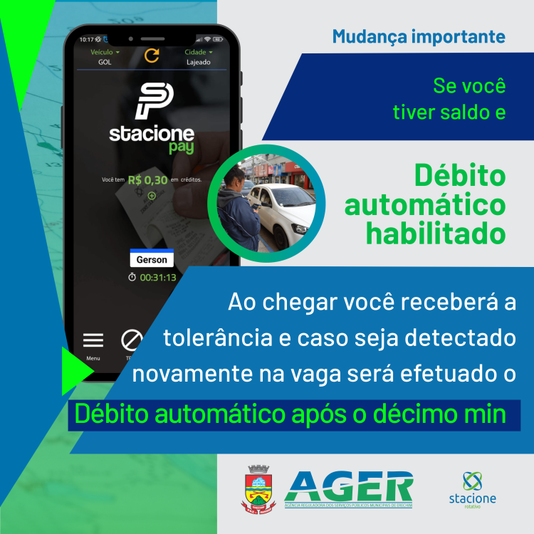 Atenção: Prefeitura, AGER e concessionária definem alterações em regras do Estacionamento Rotativo