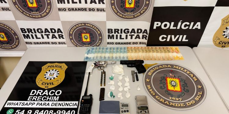 Polícia Civil e Brigada Militar prendem homem por Tráfico de Drogas e Posse Ilegal de Armas de Fogo em Erechim