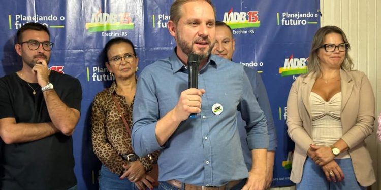 Carlos Polis é eleito o novo presidente do MDB Erechim