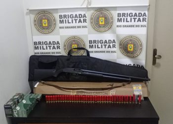Brigada Militar através do 3ºRPMon prende homem por violência doméstica de posse de arma de fogo em Sertão