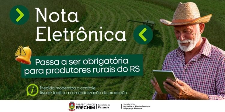 Nota fiscal eletrônica passa a ser obrigatória para produtores rurais do RS