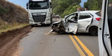 Grave acidente deixa uma pessoa ferida na ERS-135, em Getúlio Vargas