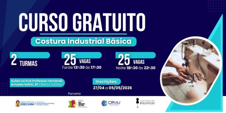 Curso gratuito abre vagas para qualificação de mulheres em Erechim