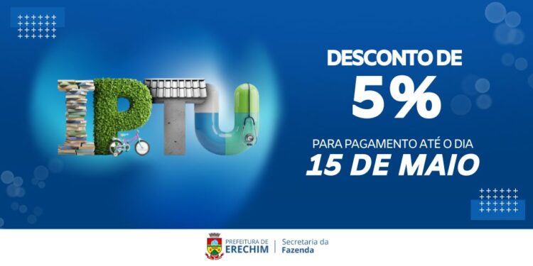 IPTU Digital 2026 garante 5% de desconto para pagamento até 15 de maio