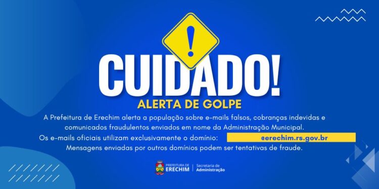 Prefeitura de Erechim alerta população sobre golpes com e-mails falsos em nome da Administração Municipal