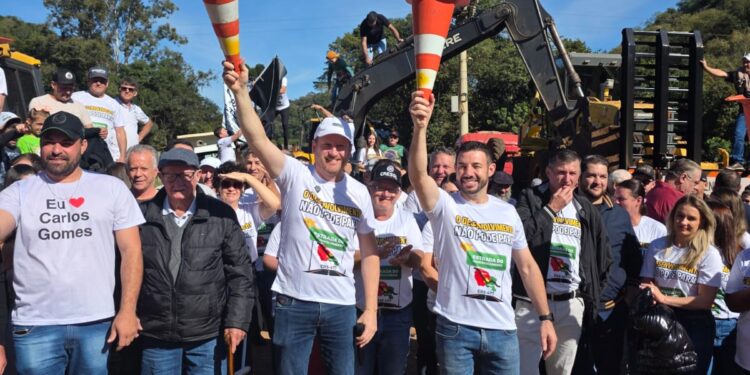Início das obras na ERS-477 é celebrado com ato oficial em Carlos Gomes
