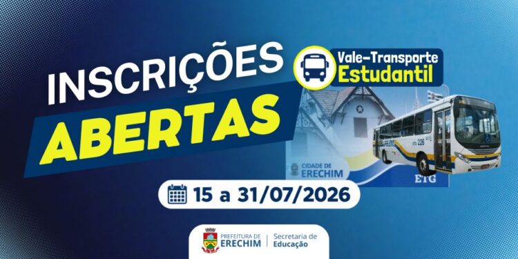 Inscrições abertas para o Vale-Transporte Estudantil