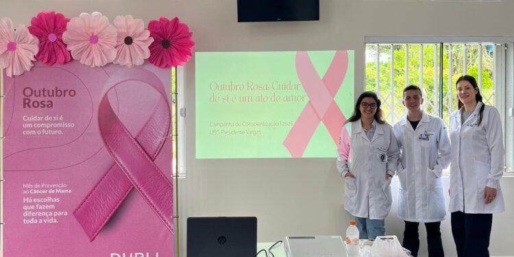 UBS Presidente Vargas promove ação de conscientização sobre o Outubro Rosa em empresa de Erechim