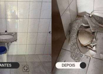 Banheiro público é vandalizado menos de 24 horas após ser reaberto