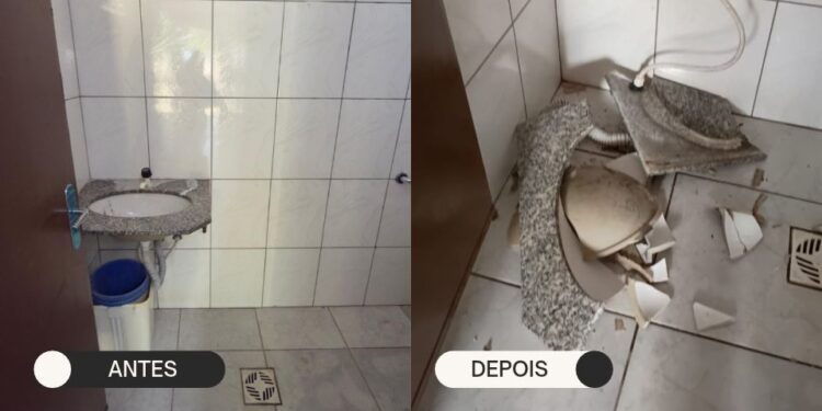 Banheiro público é vandalizado menos de 24 horas após ser reaberto