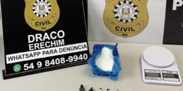 Polícia Civil prende um homem em flagrante por tráfico de entorpecentes em Erechim